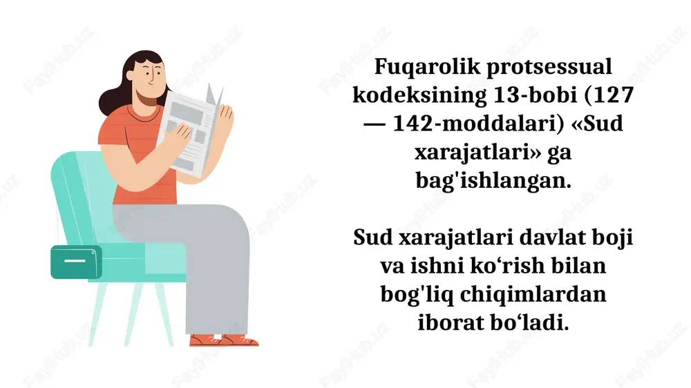 sud xarajatlari. protsessual majburlov choralari. protsessual muddatlar - Page 7