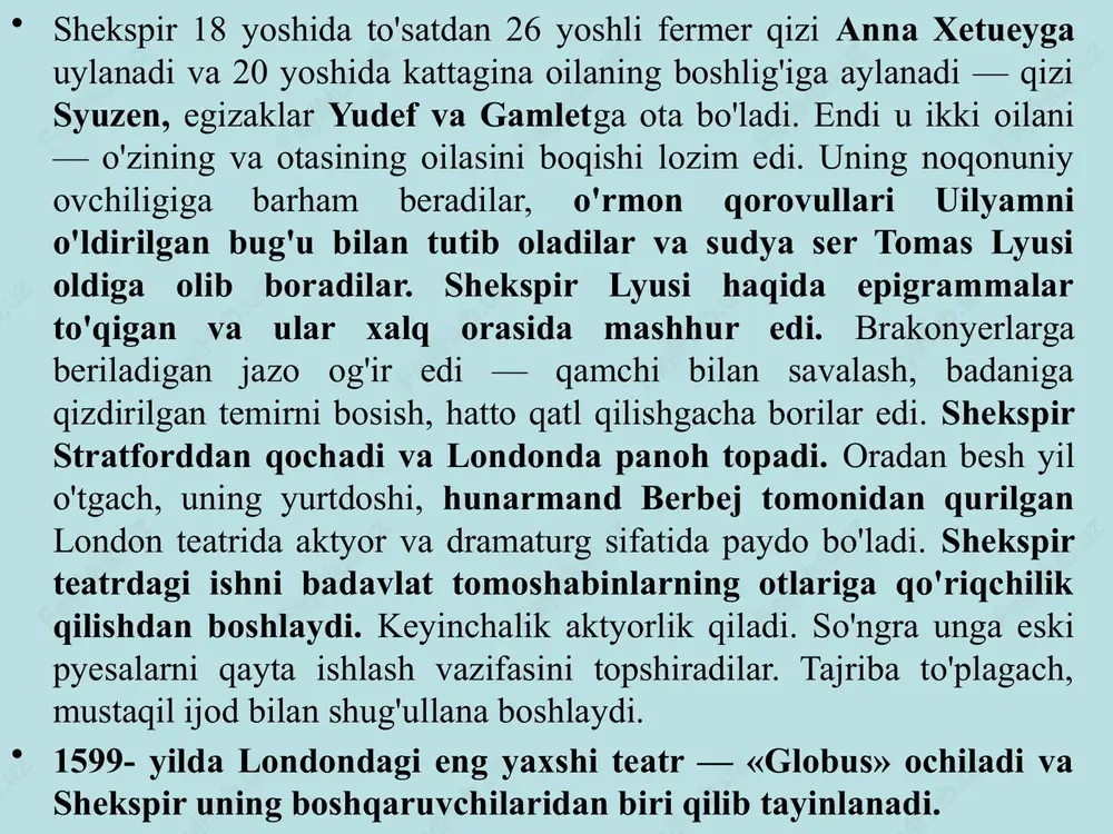 a sobit emas, kimdan sovg'a olsa, o'shanga xizmat qilaveradi. julettaning romeoga xufyona turmushga chiqqanini bila turib, uni parisga tegishga undaydi. shundan so'ng juletta faqat rohib lorensogagina ishonib qoladi. lorenso o'rta asr ma'rifatparvarining yorqin obrazidir. u ezgulik, toza hissiyotlar himoyachisi. u ikki yoshning muhabbati oilalar o'rtasidagi ixtilofga ham barham beradi, deya orzu qiladi. shu sababli ham ularni yashirincha nikohlab qo'yadi. romeo tibaltni, ya'ni julettaning qarindoshi akasini o'ldirib qo'ygach, qochishga majbur bo'ladi, juletta esa parisga turmushga chiqishga rozi bo'lishi lozim edi. shunda lorenso hiyla ishlatmoqchi bo'ladi, ya'ni o'zining bilimlariga tayanib o'tlardan tayyorlagan dorisi bilan julettani uxlatib qo'ymoqchi bo'ladi. bu romeo yashirincha kelib julettani olib ketishi uchun yagona chora edi. juletta ota-onasiga sirini ocha olmas, chunki akasining o'limi, judolik alami ularning insofga kelishiga mutlaqo yo'l qo'ymasligi aniq edi. buning ustiga qizning alamzada onasi romeoni zaharlamoqchi ekanligi julettaning lorenso taklifiga ko'nishi yagona chora, degan xulosaga kelishiga sabab bo'ladi. romeoga lorenso tomonidan yuborilgan chopar shaharda …
