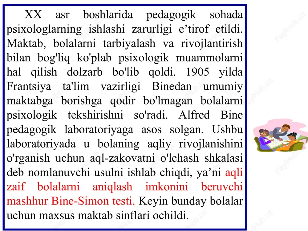 psixologiyasi, inqirozli va xavfli vaziyatlar psixologiyasi, taqdir psixologiyasi, mutaassiblik psixologiyasi, qobiliyatlar psixologiyasi, o’quv faoliyat psixologiyasi, ayollar psixologiyasi, genotsid va ommaviy qotilliklar psixologiyasi, xizmat muloqoti psixologiyasi, o’qituvchi psixologiyasi, tashqi ko’rinish psixologiyasi, oliy maktab psixologiyasi, buyruq psixologiyasi, savdo-sotiq psixologiyasi, oav psixologiyasi, erkaklar psixologiyasi, din psixologiyasi, qo’rquv psixologiyasi, o’lim psixologiyasi, muqobil psixologiya va boshqalar faol shakllanib bormoqda. hozirgi zamon psixologiyasining negizini psixikaning umumiy qonunlari, qonuniyatlari, mexanizmlarini o’rganuvchi umumiy psixologiya tashkil etadi. u ilmiy kashfiyotlarni amalga oshiruvchi nazariy konsepsiyalar va tajriba tadqiqotlarini o’z ichiga oladi. umumiy psixologiya akademik fan nomini olgan. bu fan sifatida u universitetlarda va akademiya institutlarida rivojlanib, o’z oldiga asosiy bilimlarni orttirishni maqsad qilib qo’ygan. amaliy psixologiya aniq bir talabgor bilan ish yuritadi, mijozning amaliy ehtiyojlari, masalan, savdo tashkiloti, vazirlik yoki idora, harbiy kasalxona yoki umumta’lim maktabi bilan ish ko’radi. amaliy psixologlarning asosiy ish vositasi – treninglar, xususan: psixodrama, jismoniy treninglar, nlp-treninglar, o’zini o’stirish treninglari, ijtimoiy o’zaro munosabatlar treninglari, geshtalttreninglar, shaxsiy …