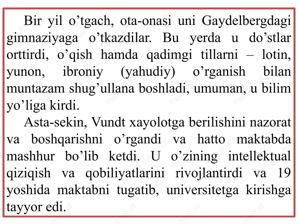 aqdirlanmasligi va antisemit kayfiyat xizmat pog’onasidan ko’tarilishga imkon bermasligi sabab bo’ldi. 1885 yil freydning taqdirida burilish yili bo’ldi. u parijga borish va o’sha davrning eng mashhur nevrologlaridan bo’lgan jan sharkoning qo’lida to’rt oy shogird-tadqiqotchi bo’lib ishlashga imkon beradigan tadqiqotchilik stipendiyasini olishga muvaffaq bo’ldi. sharko ko’plab turli-tuman somatik muammolarda namoyon bo’ladigan psixik buzilish - isteriyalarning sabablarini va davolash usullarini o’rganar edi. isteriyadan aziyat chekadigan bemorlarda barmoqlarning ishlamay qolishi, ko’rlik, karlik kabi simptomlar kuzatiladi. sharko gipnotik holatda ta’sir ko’rsatishdan foydalanib, bu simptomlarni kuchaytirishi yoki bartaraf qilishi mumkin edi. birmuncha kechroq freyd terapevtik usul sifatida gipnozni rad qilgan bo’lsa ham, sharkoning ma’ruzalari va klinik tajribalari unga juda kuchli ta’sir ko’rsatdi. parijning mashhur salpetriyer shifoxonasidagi qisqa muddatli amaliyotdan so’ng freyd nevrologdan psixopatologga aylandi. 80-yillarda freyd venaning eng taniqli vrachlaridan biri iozef breyer bilan hamkorlik qila boshladi. bu davrga kelib breyer isterik kasalliklarni bemorlarning o’z kasallik simptomlari haqidagi erkin hikoyalari usulini qo’llab davolash sohasida sezilarli …