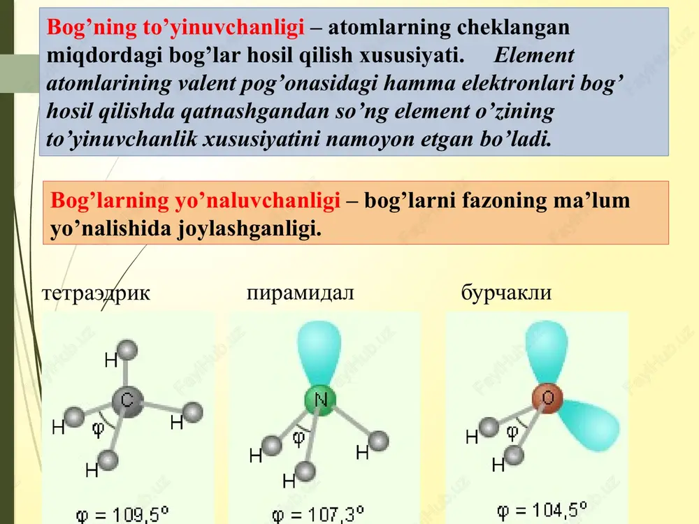 molekulaning tuzilish va kimyoviy bog‘lanish - Page 8