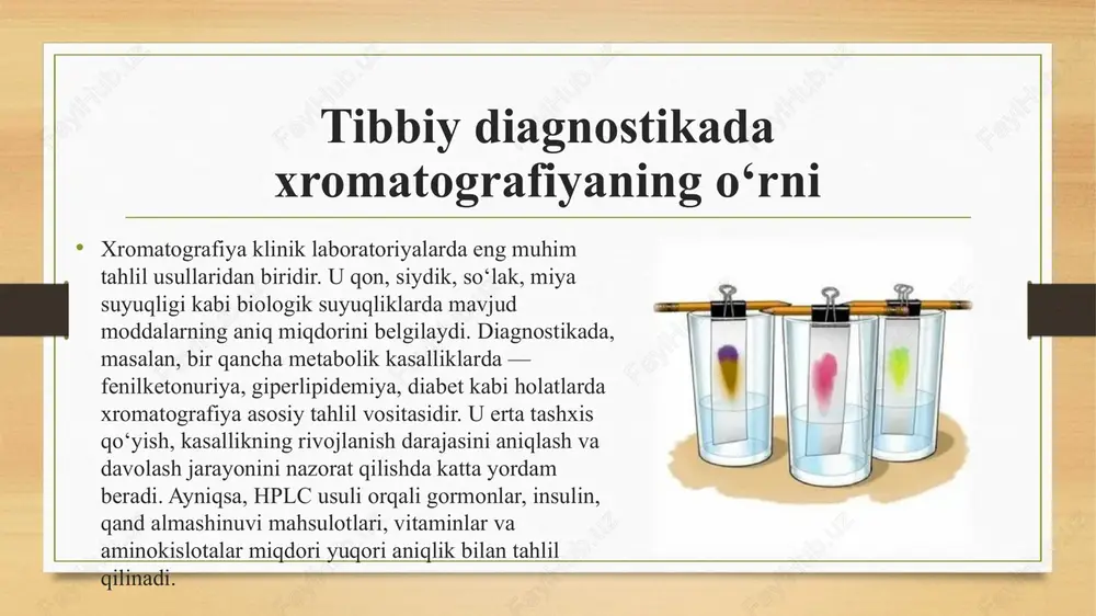 xromatografiyaning tibbiy izlanishlardagi imkoniyatlari - Page 8