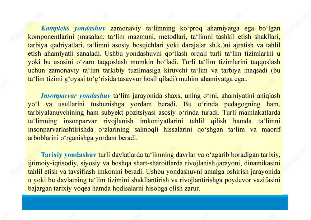 dan past). f- o'quvchilarning 10% - qoniqarsiz natijalar yoki o'quv materialini to'liq bilmaslik. amerikada besh ballli harfli baholash tizimi qo'llaniladi - a, b, c, d, e. a eng yaxshi baho, f qoniqarsiz baho, d esa vaziyatga qarab turlicha talqin qilinishi mumkin. qo'shimcha daraja ham mavjud: f dan tashqari barcha sinflar uchun o'qituvchilar "+" yoki belgilarini qo'shishi mumkin. nisbatan yaqinda qo'shma shtatlarda n harfi qo'llanila boshlandi, bu testdan o'tmaganligini va baholar yo'qligini ko'rsatadi. o'qituvchilarga baholarni, baldan qat'i nazar, test yoki doskadagi javob uchunmi, baland ovozda oshkor qilish taqiqlanadi. amerika ta'lim tamoyillariga ko'ra, har bir o'quvchi o'z taraqqiyotiga e'tibor qaratishi kerak. har qanday taqqoslash uning motivatsiyasiga salbiy ta'sir ko'rsatishi mumkin. gpa (grade point average) - o'rtacha ball. letter grade percent grade 4.0 scale balln aya sistem a sng a+ 97-100 4.0 5+ a 93-96 4.0 5 a- 90-92 3.7 5- b+ 87-89 3.3 4+ v 83-86 3.0 4 b- 80-82 2.7 4- …