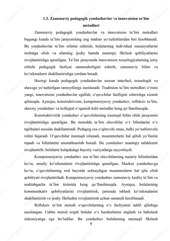 foydalanish orqali ta’lim samaradorligini oshirish mumkin. virtual laboratoriyalar, interfaol ta’lim vositalari, raqamli resurslar va mobil ilovalar maktabgacha ta’lim jarayonini yanada qiziqarli va samarali qiladi. bolalar uchun multimediali darsliklar va interfaol o‘yinlar o‘quv jarayonini jonlantirishga yordam beradi. bugungi kunda steam-ta’lim usuli ham keng qo‘llanilmoqda. ushbu metod fan, texnologiya, muhandislik, san’at va matematika fanlarini birlashtirib, o‘quvchilarning amaliy bilim olishiga yordam beradi. bu yondashuv o‘quvchilarning mustaqil fikrlashini rivojlantirib, ularni texnik va ijodiy muammolarni hal qilishga o‘rgatadi. gamifikatsiya – o‘yin elementlarini ta’lim jarayoniga qo‘shish orqali bolalarning bilim olish jarayonini yanada qiziqarli qilishga xizmat qiladi. o‘yinlar bolalarni faol ishtirok etishga undaydi va bilimlarni samarali o‘zlashtirishga yordam beradi. gamifikatsiya metodining asosiy afzalliklaridan biri shundaki, bolalar bilimlarni o‘zlari sezmagan holda o‘yin orqali egallaydi. 11 problemali ta’lim metodida bolalar oldiga muammoli vaziyatlar qo‘yilib, ularni hal qilish yo‘llari izlanadi. bu metod bolalarning mantiqiy fikrlash va tahlil qilish qobiliyatlarini rivojlantiradi. bolalar muammolarni mustaqil hal qilish orqali bilimlarini chuqurroq anglaydi. zamonaviy …