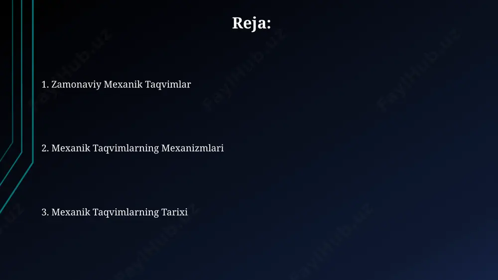 ʻrnatish va sozlashni oʻz ichiga oladi. yuqori aniqlikdagi mexanizmlarni yaratishda, 0,1 mm gacha boʻlgan aniqlik talab qilinadi, bu esa maxsus jihozlar va malakali mutaxassislarni talab qiladi. kolleksiya va saqlash механик календарларни тўғри сақлаш учун уларни тўғридан-тўғри қуёш нури ёки иссиқлик манбаларидан узоқроқ жойга, махсус қутиларга ёки витриналарга жойлаштириш лозим. 20-30 йилдан кейин механизмлардаги мойлаш материаллари эскириши мумкин. календарларни тозалашда юмшоқ, намли матодан фойдаланиш ва агрессив кимёвий моддалардан сақланиш зарур. 10 йилдан ортиқ фойдаланилган механизмларнинг майда бузилишларини касбий усталар ёрдамида таъмирлаш тавсия этилади. ish mexanizmi антикитера механизми taxminan miloddan avvalgi 87-yil atrofida yaratilgan bo'lib, uning 37 ta tishli g'ildiraklar tizimi quyosh, oy va yulduzlarning harakatini aniq hisoblash imkonini bergan. ushbu murakkab mexanizmning diametri taxminan 130 mm bo'lib, kunlar, oylar va yillarni ko'rsatuvchi bir nechta shkalalarga ega edi, bu esa astronomik hodisalarni bashorat qilishga yordam bergan. dizayn va estetika ba'zi mexanik taqvimlar, 20 dan ortiq harakatlanuvchi qism va maxsus mexanizmlarga ega bo'lib, …