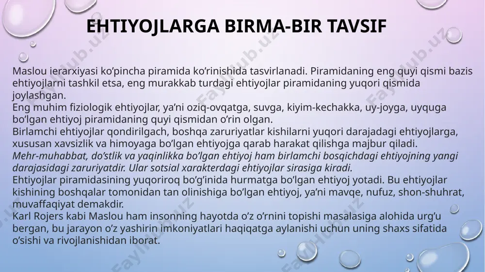 a.maslouning ierarxik nazariyasi. - Page 5