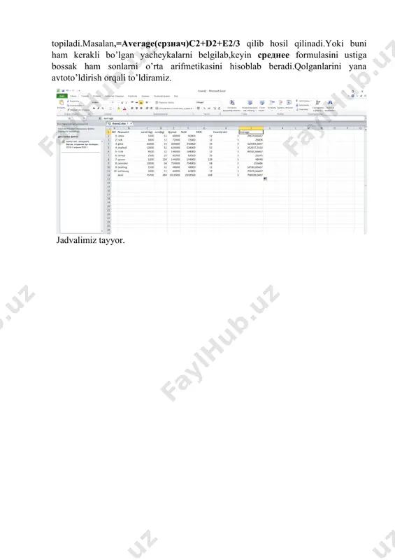 ms excel dasturida funksiyalardan foydalanish - Page 5