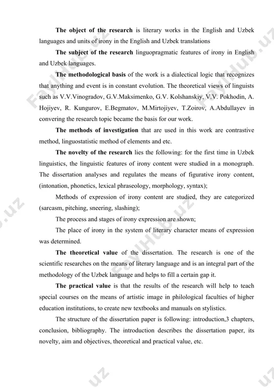on and gestures (3, p.4-15). irony is a stylistic device also based on the simultaneous realization of two logical meanings – dictionary and contextual, but the two meanings stand in opposition to eachother. for example: "it must be delightful to find oneself in a foreign country without a penny in one's pocket." the italicized word acquires a meaning quite the opposite to its primary dictionary meaning, that is, 'unpleasant', 'not delightful'. the word containing the irony is strongly marked by intonation. it has an emphatic stress and is generally supplied with a special melody design, unless the context itself renders this intonation pattern unnecessary, as in the following excerpt from dickens's "posthumous papers of the pickwick club": "never mind," said the stranger, cutting the address very short, "said enough – no more; smart chap that cabman – handled his fives well; but if i'd been your friend in the green …