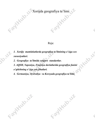 xorijda geografiya ta’limi — DOC