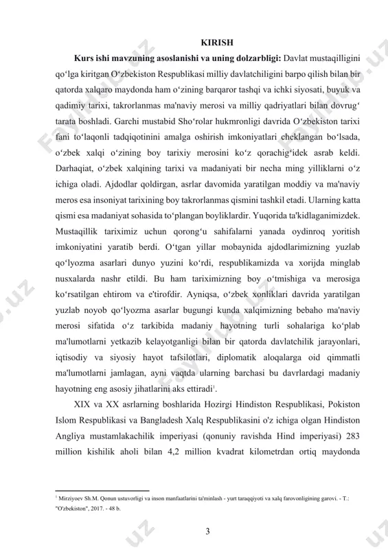 1891-1901 va 1911-1921). o'rtacha umr ko'rish davomiyligi juda qisqa bo'lib 23 yoshni tashkil etar edi. bu asosan uning mustamlakachilik siyosatining natijasi edi. hindistonda qishloq aholisi ko'pchilikni tashkil etargan (taxminan 90%). shaharliklar asosan kichik shaharlarda (5 ming - 50 ming) to'plangan edi. kurs ishi xix asrning ikkinchi yarmi va xx asr boshlaridagi hindiston tarixini o'rganish va tahlil qilishga bag'ishlangan. ushbu kurs ishining maqsadi va vazifalari. urs ishining maqsadi angliya tomonidan hindistonni faol bosib olish davrini, mustamlaka rejimining rivojlanishini, hindiston boyligini boshqarish va ekspluatatsiya qilish evolyutsiyasi va shakllarini o'rganish, men o'rganayotgan davrdagi qo'zg'olonlarning mohiyatini ko'rib chiqish, mustaqillik harakatining sabablari va shakllarini tahlil qilish, shuningdek, yakuniy natijani - hindistonning mustaqilligini ko'rsatishdan iborat. vazifalariga quydagilar kiradi; i. hindistonda milliy ozodlik harakatlarining boshlanishi va sabablari, ii. xix asrdagi hindistonda sipohiylarqoʻzgʻalonlarining oqibatlari va natijalari, iii. hindistonda milliy kongressning tashkil topishi maqsad va vazifalari, oqimlari, iv. hindistonda xx asrboshlaridagi inqilobiy harakatlarning boshlanishi, v. hindistonda xx asr boshlaridagi …
