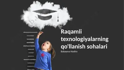 raqamli texnologiyalarning qo‘llanish sohalari — PPTX