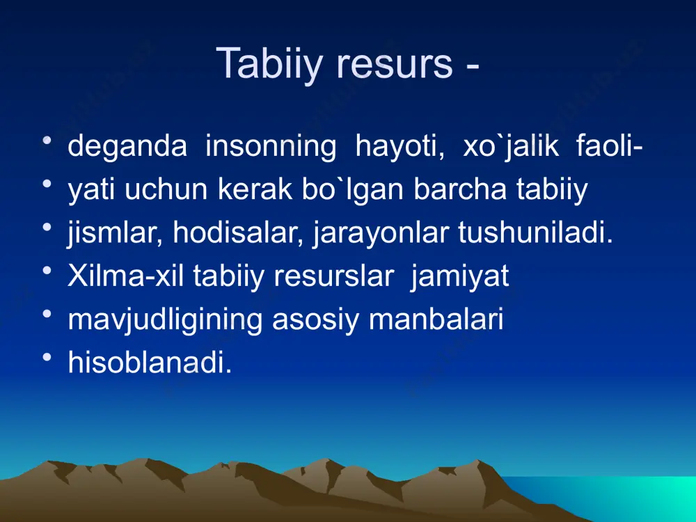 tabiiy resurslar tasnifi - Page 2