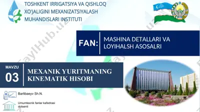 mexanik yuritmaningkinematik hisobi — PPT
