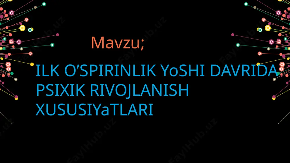 a muskul kuchi 12 yoshli bolaga nisbatan 2 baravar ko‘p bo‘ladi. bo‘yning va organizmning notekis o‘sishi va rivojlanish davri tugallanadi, qamda jismoniy rivojlanishning nisbatan birmuncha tekis davri boshlanadi.o‘spirinlik yoshida jismoniy sifatlar (bo‘y, oqirlik) nisbatan barqaror darajaga etgan bo‘ladi. shuningdek, muskul kuchi va ishchanlik qobiliyati sezilarli darajada ortadi. ko‘krak qafasining xajmi kengayadi, skelet, naychasimon suyaklar qattiqlashadi, to‘qimalar va a’zolarning shakllanishi va funksional taragqqqiyoti tugallanadi. nerv sistemasining va xususan, miya rivojlanishidagi o‘zgarishlar ma’lum bo‘lib qoladi. lekin, bu o‘zgarishlar miya massasining ortishi hisobiga emas, balki miyaning ichki xujayralari tuzilishining murakkablashuvi hisobiga ro‘y beradi. bosh miya po‘stining qismlarida assosiativ to‘qimalarning miqdori ko‘payadi. natijada o‘qish va mehnat jarayonida katta (yarim sharlar) qatlamining analitik-sintetik faoliyati murakkablashadi. hayot faoliyati kengaygan sari, o‘spirinlarda ijtimoiy rollar kengligi faqat miqdor tomondangina kengayib qolmay, balki sifat tomonidan ham o‘zgarib boradi. masalan: 16 yoshda pasport oladi; 18 yoshidan faol saylash xuquqiga va oila qurish imkoniyatiga ega bo‘ladi. o‘spirin jinoiy ishlar uchun javobgar …