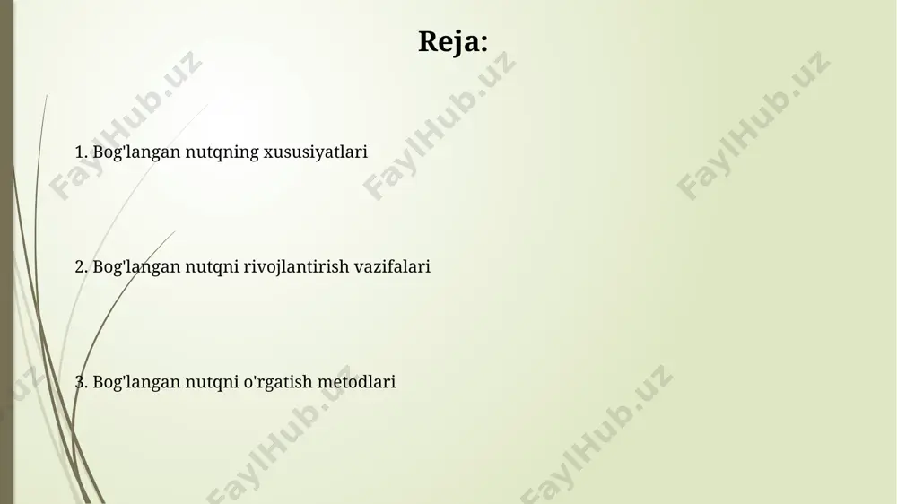 lantirishda muhim ahamiyatga ega bo‘lib, moskva fonetika maktabining tadqiqotlariga ko‘ra, so‘zlarning urg‘u joylashuvi aniqligi 70% ga yaqinlashishi kuzatiladi. bog'langan nutqni rivojlantirishning bosqichlari bog'langan nutqning rivojlanishiga ta'sir etuvchi omillar orasida til muhitining boyligi, 3 yoshgacha bo'lgan davrda olingan nutq malakasi va ijtimoiy o'zaro ta'sirning darajasi muhim ahamiyat kasb etadi. bog'langan nutqning rivojlanishida 2-3 yosh oralig'ida oddiy gaplarni tuzish, 4-5 yoshda murakkab grammatik tuzilmalarni qo'llash kuzatiladi, masalan, toshkentdagi bolalar bog'chalarida o'tkazilgan kuzatuvlar shuni ko'rsatdi. bog'langan nutqning ta'rifi va ahamiyati bog'langan nutqning to'g'ri rivojlanishi nutq terapiyasi sohasida 15 dan ortiq testlar orqali baholanadi va aqsh, buyuk britaniya kabi mamlakatlarda audio-vizual usullar yordamida samarali qo'llab-quvvatlanadi. bog'langan nutq – so'zlarning bir-biriga bog'lanishi natijasida fonetik o'zgarishlarning yuz berishi jarayoni bo'lib, bu 3-7 yoshdagi bolalarda 50% gacha tezlik bilan rivojlanadi va o'zbekistonning turli hududlarida ushbu rivojlanish sur'ati farq qilishi mumkin. leksik birliklarning o'zaro ta'siri leksik birliklarning o'zaro ta'siri natijasida, masalan, 3 yoshli toshkentlik bolaning nutqida 2000 ga …
