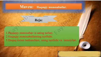 huquqiy munosabatlar 2 — PPTX