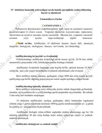 amfibiyalar haqida ma'lumotlar — DOCX