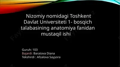 anatomiyavafiziologiya fanlarining mazmuni — PPTX