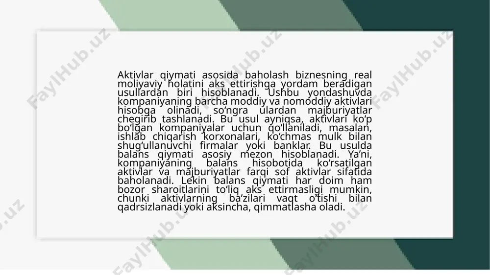 biznes qiymatini baxolash usullari - Page 4