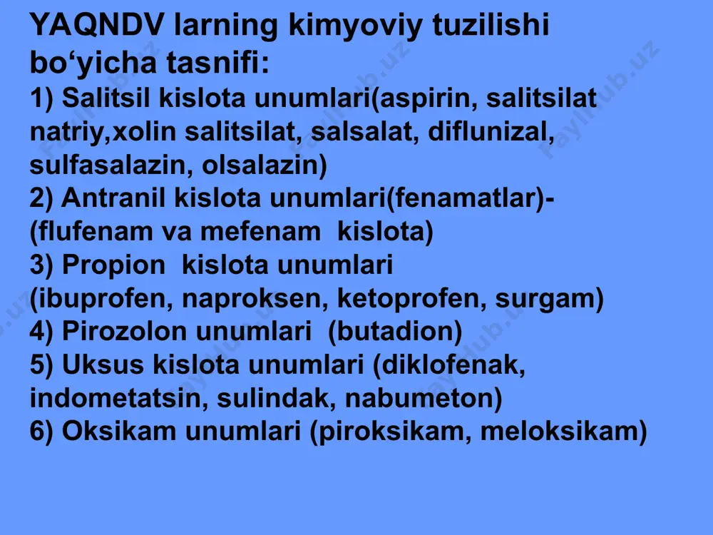 lari (metilurasil, orat kislotasi, pentoksil, diusifon, oksimetasil) turli kimyoviy tuzilishdagi sintetik usulda olinadigan prodigiozan, pirogenal, bronchomunal, irs-19,imudon, ribomunil, broncho-vaksom bakteriyalardan olinadigan tafsin, dolargin askorbin kislotasi, tokoferol asetat, retinol asetat boshqaruvchi peptidlar vitamin preparatlar boshqa immunoaktiv moddalar o‘simliklardan olinadigaan immunostimulyatorlar /docprops/thumbnail.jpeg гк биоритмлари gk qabul qilish sutkaning ertalabki vaqtlarida o‘tkazilishi kerak: 5.00-6.00 uzoq vaqt gk qabul qiluvchi bemorlarga sutkalik dozaning 2/3 qismini ertalabki vaqtda 5.00-6.00 va 2\3 qismi kunduzi 12.00 da buyuriladi gk bioritmlari ‹#› клиническая фармация в ревматологии /docprops/thumbnail.jpeg слайд 7 glykokortikoidlar normada sog‘lom odamda stress holati bo‘lmaganda har kuni 10-20 mg kortizol ajralib chiqadi kortizolning yarim eliminatsiya davri 60-90 daqiqani tashkil etadi ‹#› клиническая фармация в ревматологии /docprops/thumbnail.jpeg слайд 7 glykokortikoidlar normada sog‘lom odamda stress holati bo‘lmaganda har kuni 10-20 mg kortizol ajralib chiqadi kortizolning yarim eliminatsiya davri 60-90 daqiqani tashkil etadi ‹#› клиническая фармация в ревматологии /docprops/thumbnail.jpeg гк таъсир механизми gk ta‘sir mexanizmi yallig‘lanishga qarshi samara: 1) аntiekssudativ …
