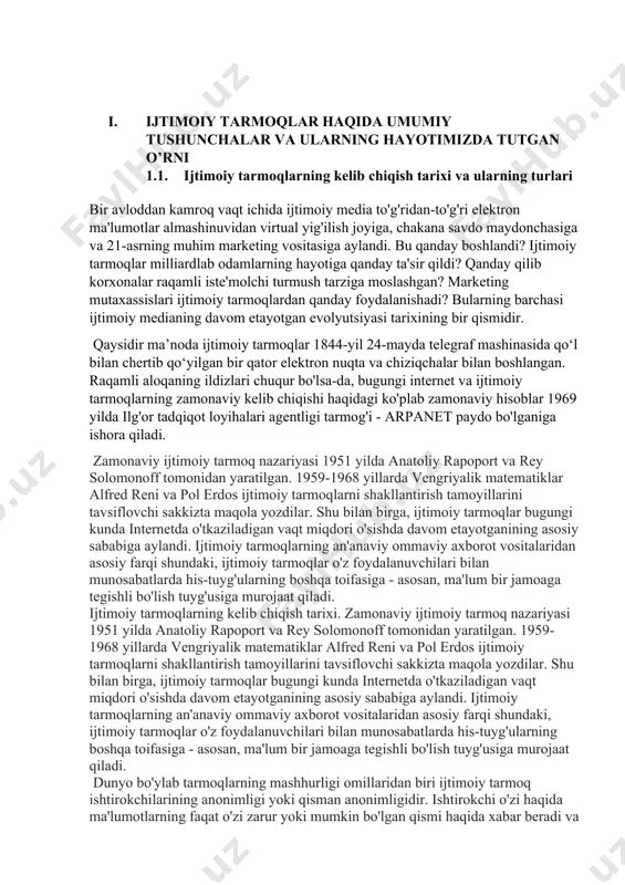 sakkizta maqola yozdilar. shu bilan birga, ijtimoiy tarmoqlar bugungi kunda internetda o'tkaziladigan vaqt miqdori o'sishda davom etayotganining asosiy sababiga aylandi. ijtimoiy tarmoqlarning an'anaviy ommaviy axborot vositalaridan asosiy farqi shundaki, ijtimoiy tarmoqlar o'z foydalanuvchilari bilan munosabatlarda his-tuyg'ularning boshqa toifasiga - asosan, ma'lum bir jamoaga tegishli bo'lish tuyg'usiga murojaat qiladi. dunyo bo'ylab tarmoqlarning mashhurligi omillaridan biri ijtimoiy tarmoq ishtirokchilarining anonimligi yoki qisman anonimligidir. ishtirokchi o'zi haqida ma'lumotlarning faqat o'zi zarur yoki mumkin bo'lgan qismi haqida xabar beradi va bu boshqa foydalanuvchilar nazarida o'zining imidjini o'zgartirishga imkon beradi. birinchi ijtimoiy tarmoqlar. taxminan 90-yillarning o'rtalarida birinchi ijtimoiy tarmoqlar paydo bo'ldi, ular foydalanuvchilarga icq, egroups/onelist, evite kabi aloqa uchun dastlabki imkoniyatlarni taqdim etdi. bunday tarmoq xizmatlari, qoida tariqasida, ijtimoiy tarmoqlar hisoblanmaydi, lekin shunga qaramay, ular keyinchalik foydalanuvchilarning muloqoti va o'zaro ta'siri uchun onlayn xizmatlar ishlab chiqilgan asos bo'ldi. a'zo profili - bu ro'yxatdan o'tgandan keyin onlayn hayot boshlanadigan joy. profilda odatda ishtirokchining jinsi, yoshi, oilaviy …