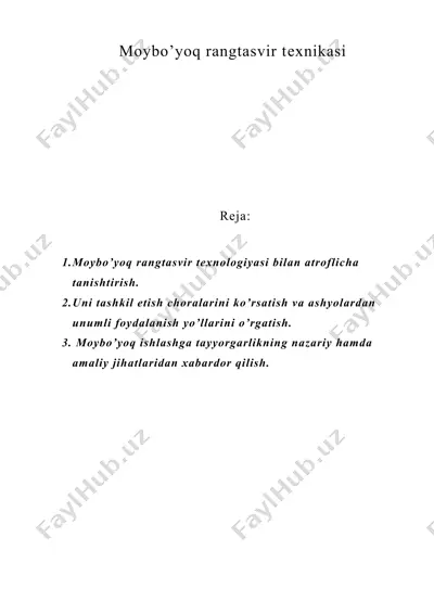 moybo’yoq rangtasvir tеxnikasi — DOC