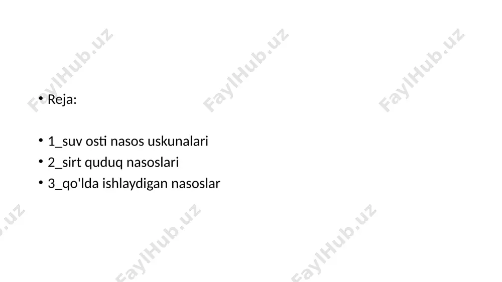 i. nasos o'z ishini to'xtatmaydi va suvni chiqish trubkasi orqali etkazib beradi. ikkinchi turdagi - quduqli nasoslar... ular yozgi uylar yoki qishloq uylari uchun juda yaxshi, ular bunday uylarga suv etkazib berishni osonlikcha engishadi. ammo shuni ta'kidlash kerakki, bunday nasoslar eng kichik ifloslanish bilan ham suvni pompalamaydi. oxirgi quduqlar uchun nasos turi - qo'lda ishlaydigan nasoslar... ular, shuningdek, aşındırıcı komponentlar bo'lmagan suyuqliklarni pompalamak va ko'chirish uchun ishlatiladi, shuningdek, bunday birliklar spirtli ichimliklar, qutulish mumkin yog'lar, kerosin va yoqilg'i kabi suyuqliklarni quyish imkoniyatiga ega. shuni ta'kidlash kerakki, hech qanday holatda bunday qurilmalarda efir yoki karbonat angidrid pompalanmaydi! nasos qilingan suyuqlikning ruxsat etilgan maksimal harorati +80 darajadan oshmasligi kerak. agar suv ta'minoti oxirida nazorat valfi bo'lsa, quduqlar uchun qo'l nasosining assimilyatsiya ko'targichi 9 metrgacha. bunday nasoslar katta nasos agregatlarining quvurlarini ishga tushirishdan oldin suv bilan ta'minlashning ajoyib variantidir. image1.jpg image2.jpg image3.jpg image4.jpg /docprops/thumbnail.jpeg