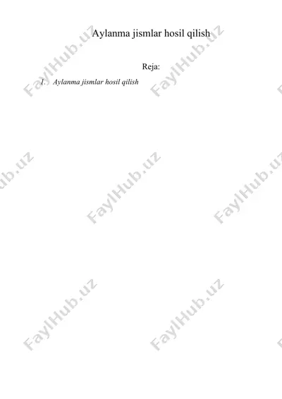 aylanma jismlar hosil qilish — DOC