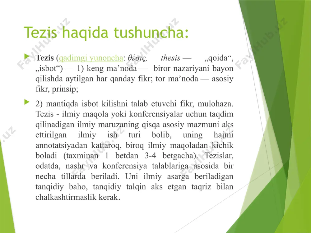tezislar. tezis turlari - Page 3