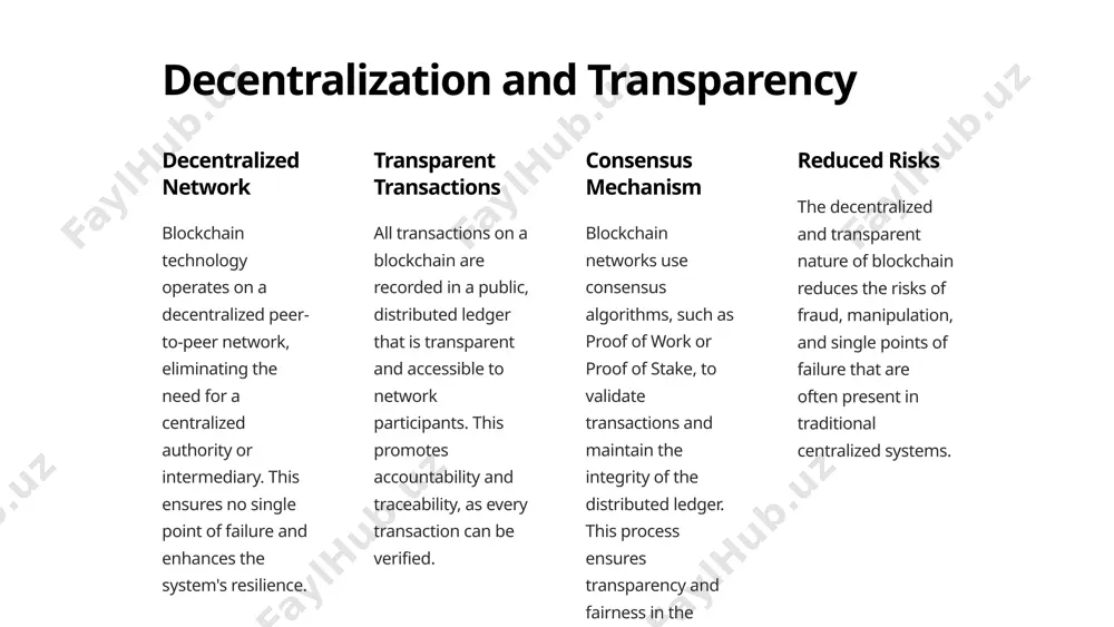 inancial systems, reducing delays and wait times. lower fees by eliminating intermediaries, blockchain transactions have significantly lower fees compared to traditional banking and payment methods. automated workflows smart contracts on the blockchain can automate many financial processes, increasing efficiency and reducing human error. 4 reduced intermediaries and costs blockchain technology has the potential to eliminate the need for third-party intermediaries, such as banks and payment processors, in various financial transactions. this can lead to significant cost savings by reducing transaction fees and processing times. by removing these intermediaries, blockchain-based systems can facilitate direct peer-to-peer transactions, streamlining the process and making it more efficient and cost-effective for both individuals and businesses. 5 challenges with scalability and throughput 1 limited throughput blockchain networks can only process a limited number of transactions per second. 2 scaling issues as adoption grows, the network can become congested and slow. 3 hardware constraints running full nodes …