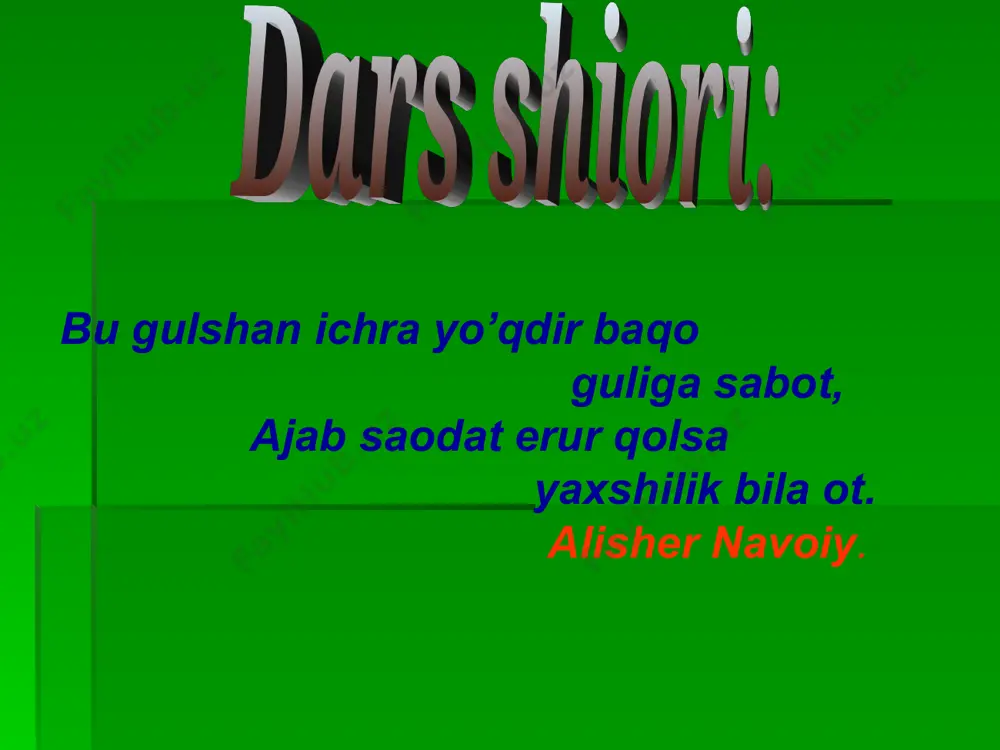 hdagi asarlari: “siroj ul-muslimin” (“musulmonlar charog’i”, 1499-1500) “arbain” (“qirq hadis”, 1481-82) “munojotnoma” (1499) “tarixi anbiyo va hukamo” (1485-1499) “nasoyim ul-muhabbat” (1495/96) “vaqfiya” (1481/82) “munshaot” (“maktublar” 1491/92) “xutbai davovin” (topilmagan) “forsiy munshaot” (topilmagan) qasidalari: “hiloliya” (husayn boyqaroga bag’ishlangan 1469) “fusuli arba’ ” (“to’rt fasl” topilmagan) “sittaizaruriya” (olti zaruriyat): “ruhi quds” (“muqaddas ruh”) “aynul hayot” (“hayot chashmasi”) “tuhfatul afkor” (“fikrlar tuhfasi”) “qutbul qulub” (“qalblarning ozuqasi”) “minhojun najot” (“qutilish yo’li”) “nasimul xuld” (“jannat yo’li”) navoiy yozmoqchi bo’lgan asarlari: yusuf va zulayho haqida husayn boyqaro to’g’risida o’z muhabbati to’g’risida alisherbek naziri yo’q kishi edi. turkiy til bila to she’r aytubturlar hech kim oncha ko’p va xo’b aytqan emas. aning nazmi vasfida til qosir va bayon ojizturur. … umidim uldur va xayolimg’a andoq kelurkim, so’zum martabasi avjdin quyi inmagay va bu tartibim kavkabasi a’lo darajadin o’zga yerni beganmagay. bu qalamga falakdan ofarinlar yog’ilsin! chunki bu yoqimli naqshni o’sha qalam yaratdi va forsiy til egalari, forscha …