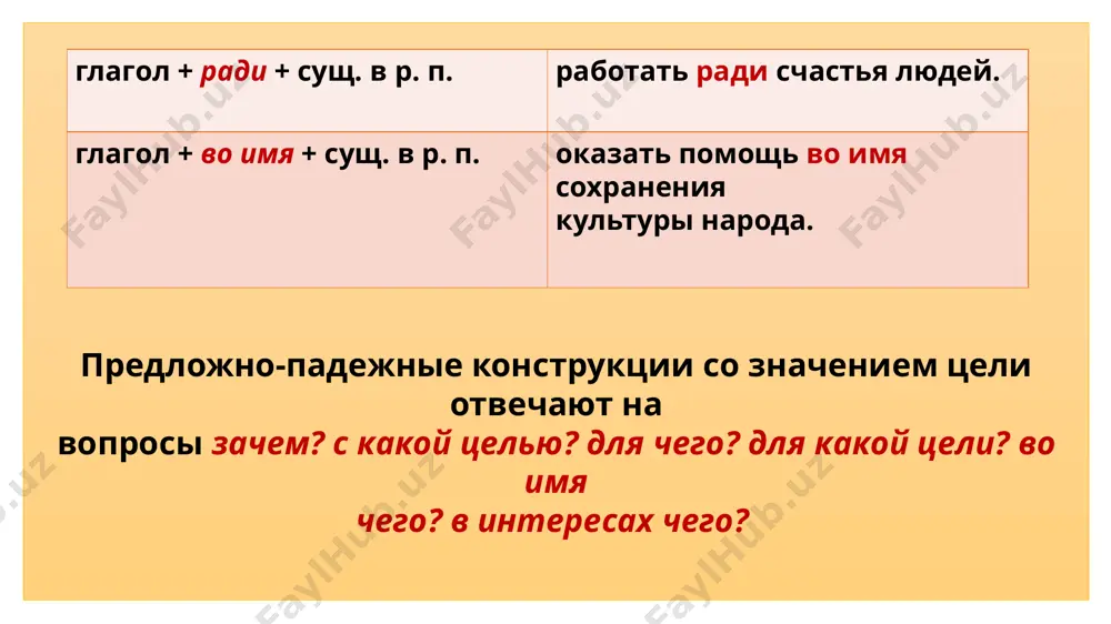 дели я хожу в библиотеку, … (сдать прочитанные книги и получить новые). 2. издаваемые в узбекистане книги в первую очередь поступают в библиотеки, … (быть доступными всем читателям). 3. в узбекистане издаётся огромное количество книг, … (обеспечить растущие культурные потребности населения). 4. каждый день я покупаю газеты, … (узнать новости). 5. преподаватель дал нам перечень литературы … (подготовка к контрольной работе). 13 доносить идеи проще с конструктором конструктор powerpoint предлагает варианты профессионального оформления презентации, исходя из содержимого слайдов. конструктор доступен только по подписке. если у вас есть подписка на office 365, посмотрите на следующем слайде, как это работает в новой презентации. задание 4. закончите сложноподчинённые предложения, дописывая главные части. 1. чтобы укрепить свое здоровье, ... . 2. чтобы успешно овладеть русским языком, ... . 3. чтобы быть интересным собеседником, ... . 4. для того чтобы похудеть, ... . 5. чтобы к вам относились с уважением, ... . 14 доносить идеи …
