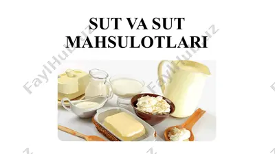 sut va sut mahsulotlari — PPTX