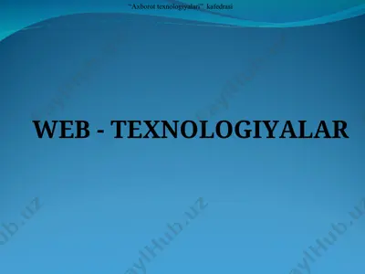 web-texnologiyalari — PPT