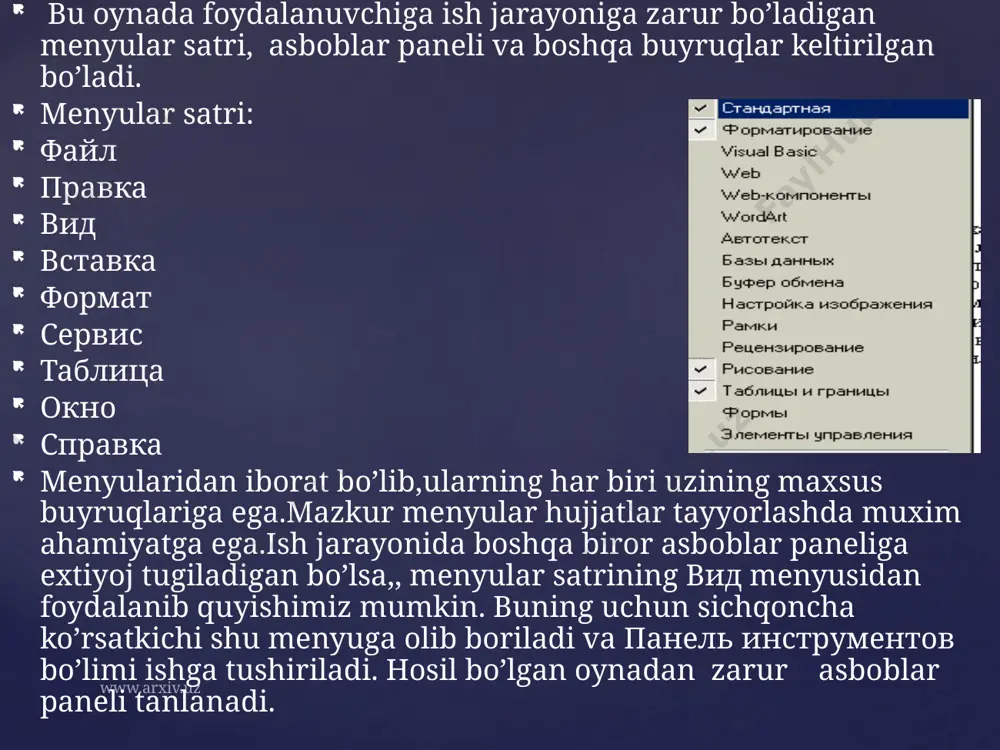 microsoft word matn muharriri va uning imkoniyatlari - Page 5
