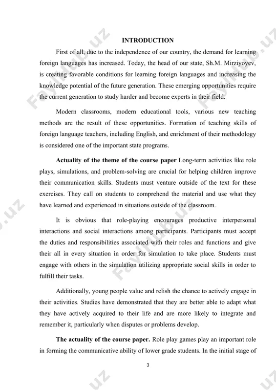 ay games in the communicative ability of lower grade students 5. covering the topic of the coursework as an additional resource for english language teachers the content and structure of the work. in accordance with the goals and objectives of the work, the structure is composed of an introduction, two chapters, a conclusion, and a bibliography. chapter i. background and basic of formation of dialogue in communication and role-play activities 1.1. theoretical principles of formation of dialogue in communication over the last two decades, dialogic theory has fundamentally altered how many scholars and professionals think about the practice of public relations. the dialogic approach essentially represents a shift away from the individualist, mass communication, orientation of public relations, which involved one-way and two-way messaging to stakeholders and publics, such as is found in the four models of the “symmetrical” approach to public relations (grunig & hunt, 1984), to an interpersonal, …