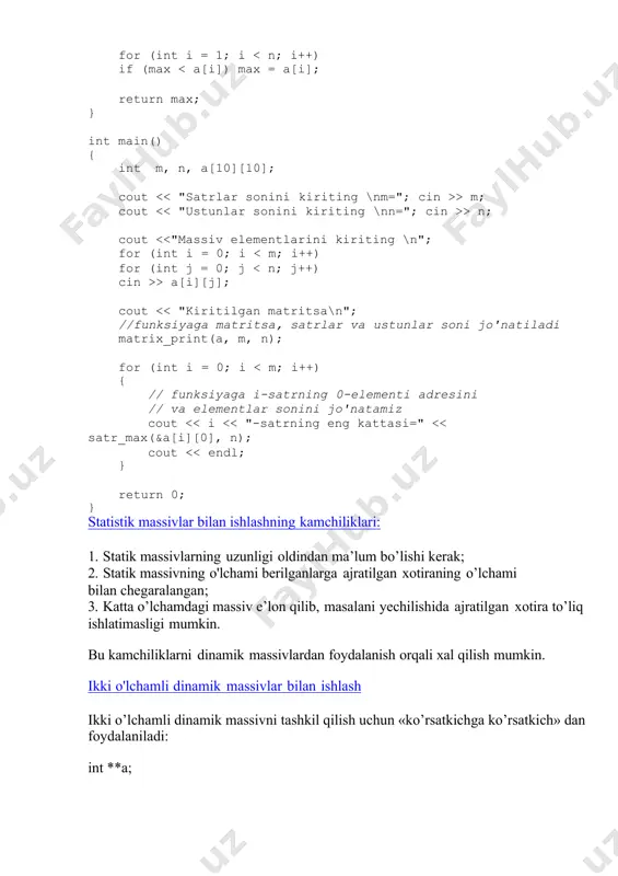 ikki o`lchamli massivlar - Page 5