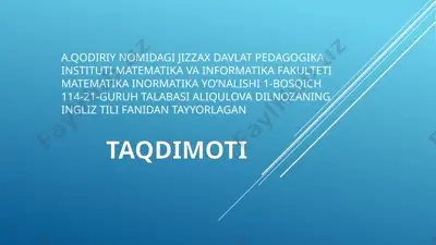ingliz tili: present continuous tense taqdimoti — PPTX