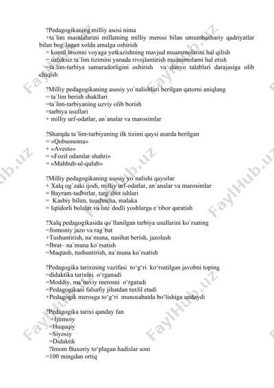 pedagogikaning milliy asoslari — DOC