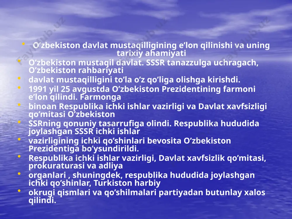o'zbekiston mustaqilligining e'lon qilinishi va uning tarixiy ahamiyati - Page 4