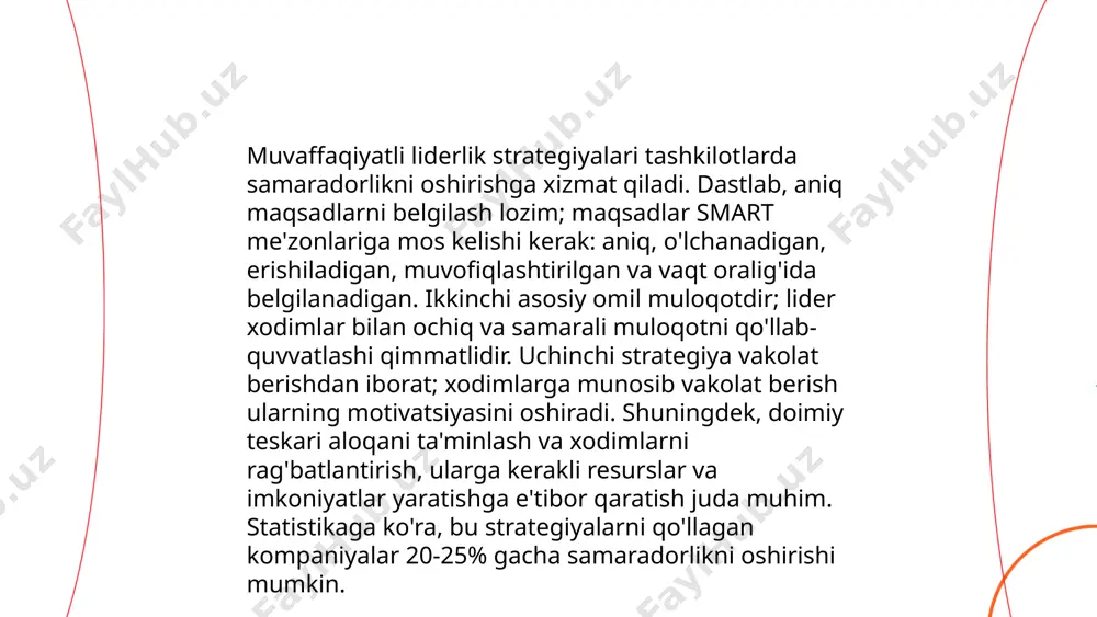 iki, yaxshi tashkil etilgan jarayonlar 70% hollarda to'g'ri qaror qabul qilishga olib keladi. bular birgalikda samarali va asosli qarorlar qabul qilish imkoniyatini oshiradi. boshqaruv va muvafaqqiyatli profailing oblayorova munisxon e'tiboringiz uchun raxmat! image1.png image2.png image3.png image4.jpg image5.png image6.jpg image7.png /docprops/thumbnail.jpeg