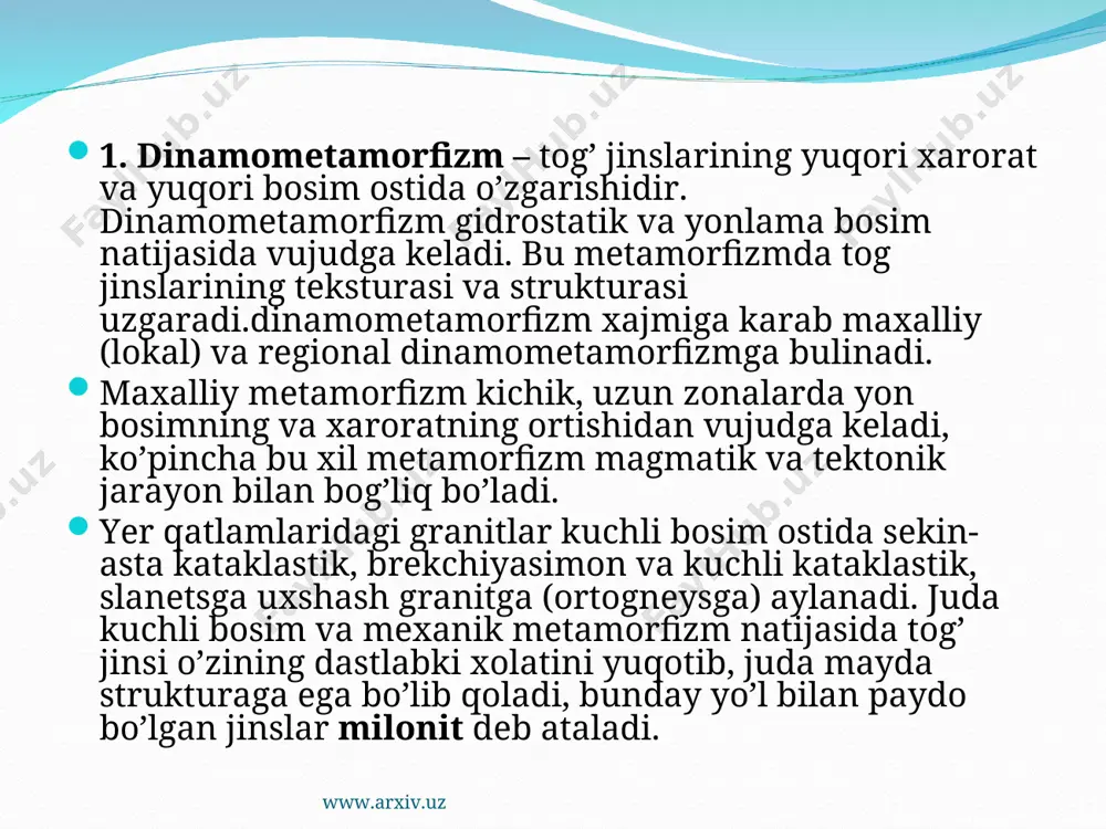 metamorfizm va metamorfik tog jinslari - Page 4