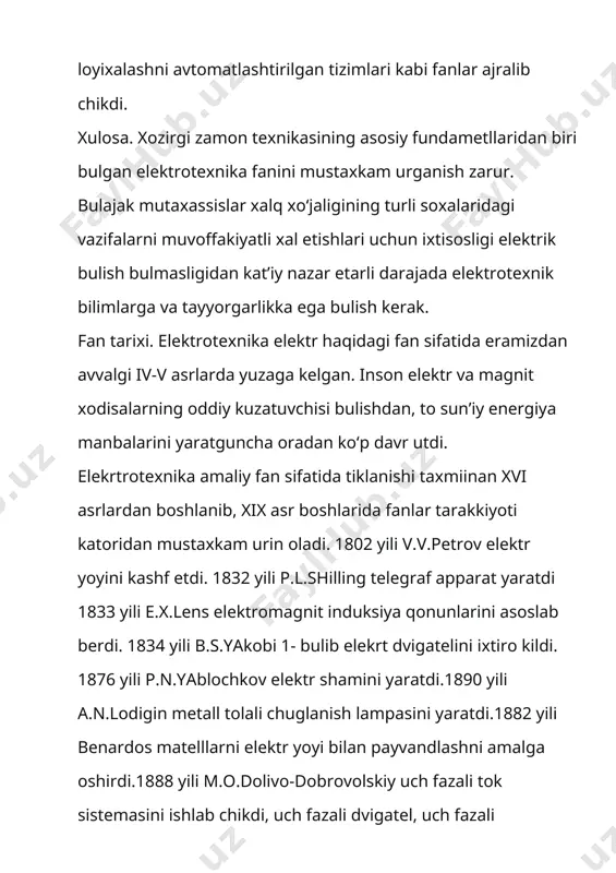 da musbat va manfiy ishoralar bilan belgilangan doirachalar mos ravishda donor va akseptor kiritmalar ionlarini tasvirlaydi. hosil bo‘lgan qo‘sh elektr qatlami p-n o'tish deb ataladi. ushbu qatlamda harakatchan zaryad tashuvchilar bo‘lmaydi. shuning uchun uning solishtirma qarshiligi p -va n - sohalamikiga nisbatan juda yuqori bo‘ladi. adabiyotlarda buqatlam kambag‘allashgan yoki i-soha deb ataladi. p - va n - sohalar chegarasidan ikki tomonda joylashgan hajmiy zaryad musbat va manfiy ishoraga ega bo‘igani sababli p-n o‘tish sohasida kuchlanganligi ё bo‘lgan ichki elektr maydon hosil qiladi.ushbu maydon qo‘sh elektr zaryad sohasiga kirgan asosiy zaiyad tashuvchilar uchun tormozlovchi ta’sir qilib, ulaming p-n o‘tish orqali qo‘shni sohaga o‘tishiga qarshilik ko'rsatadi. potensialning p-n o‘tish yuzasiga perpendikular bo‘lgan x yo‘nalishda o'zgarishi 2.1b-rasmda ko‘rsatilgan. bu yerda p - va n – sohalar chegarasidagi potension potensialga teng deb qabul qilingan.funksiyasi hamda zaryad tashuvchilaming zonalar bo‘yicha taqsimlanishi bilan birgalikda 2.1 d-rasmda ko'rsatilgan. p-n o‘tishda voltlarda ifodalangan kontakt potensiallar farqi ga teng …
