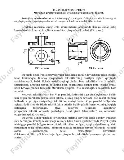 murakkab qirqim va kesimlar — DOCX