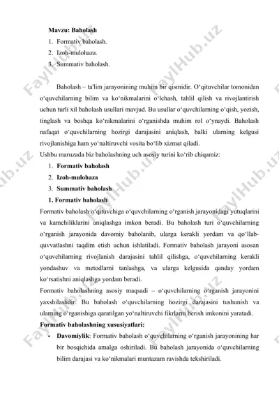 baholash — DOCX