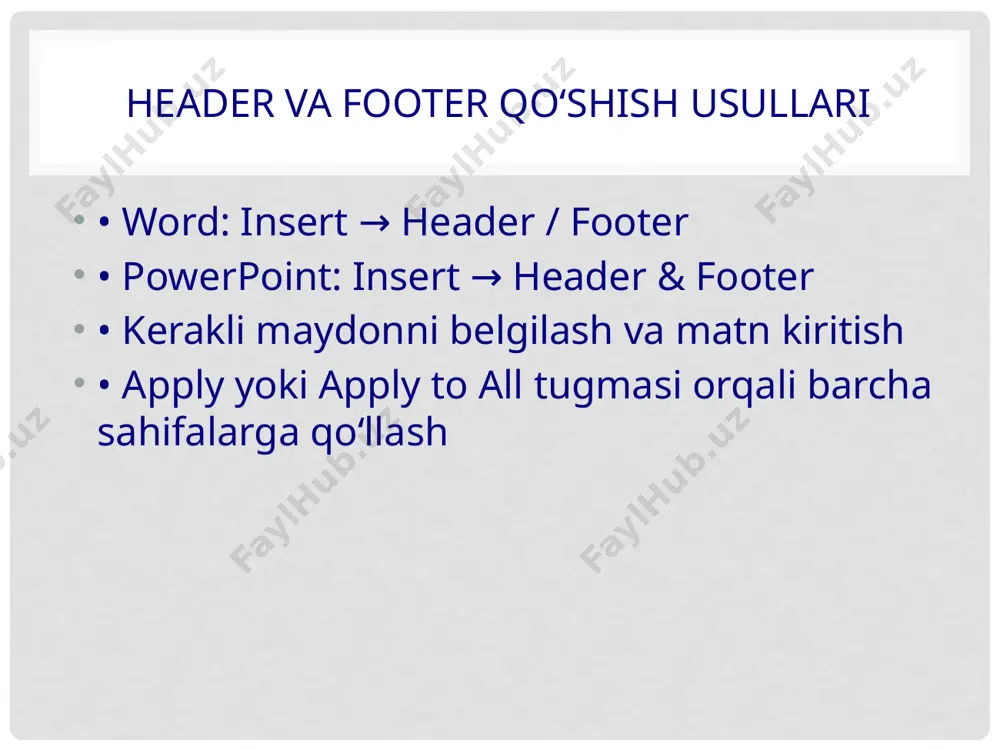 hujjatga header va footer maydonlarini qo‘shish - Page 5