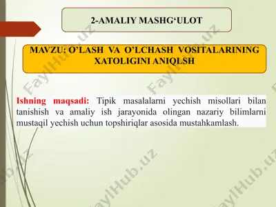 o'lashing va o'lchash vositasi — PPTX