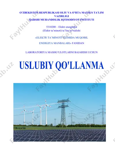 laboratoriya mashg'ulotlarni bajarish uchun uslubiy qo'llanma — DOCX
