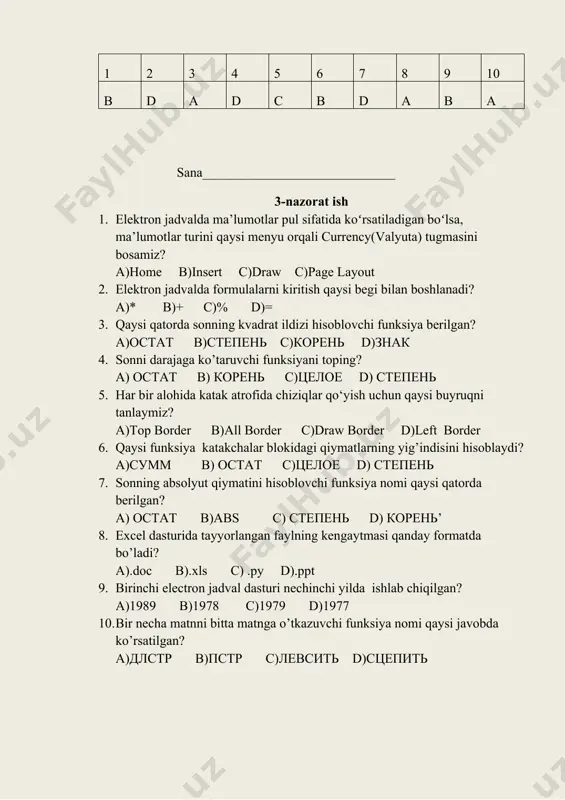 informatika va axborot texnologiyalari fanidan nazorat ishi daftari - Page 5