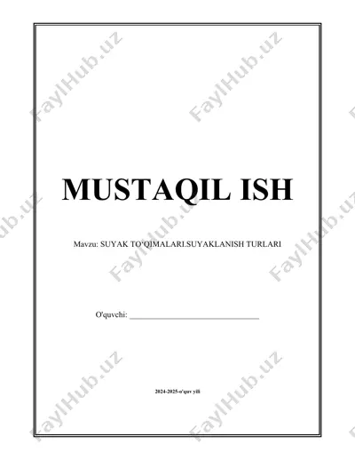 suyak to‘qimalari va suyaklanish turlari — DOCX